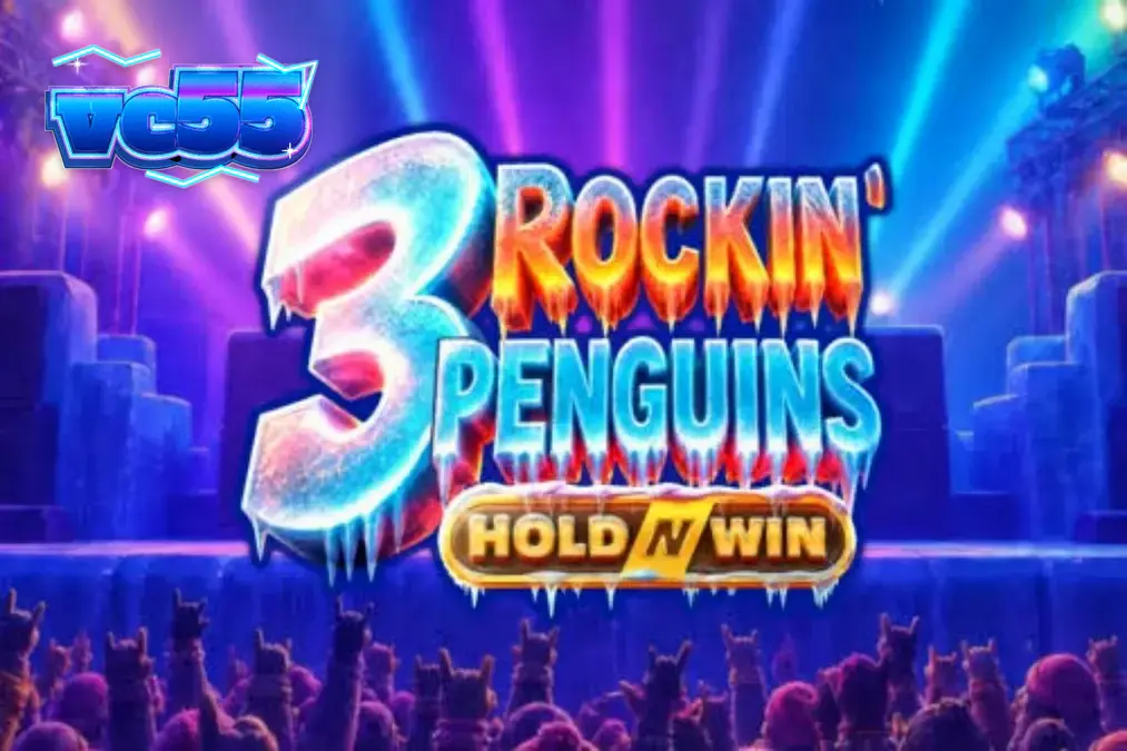 Trio penguin punk rock di atas panggung konser slot 3 Rockin’ Penguins